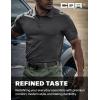 CQR Men’s Polo Shirts, Tactical Short Sleeve Golf Performance Shirts, Lightweight Dry Fit UPF 50+ Pique(Frost Basic Charcoal)