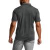 CQR Men’s Polo Shirts, Tactical Short Sleeve Golf Performance Shirts, Lightweight Dry Fit UPF 50+ Pique(Frost Basic Charcoal)