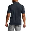 CQR Men’s Polo Shirts, Tactical Short Sleeve Golf Performance Shirts, Lightweight Dry Fit UPF 50+ Pique(Frost Basic Navy)