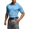 CQR Men’s Polo Shirts, Tactical Short Sleeve Golf Performance Shirts, Lightweight Dry Fit UPF 50+ Pique(Frost Essential Aero Blue)