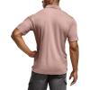 CQR Men’s Polo Shirts, Tactical Short Sleeve Golf Performance Shirts, Lightweight Dry Fit UPF 50+ Pique(Frost Essential Ash Pink)