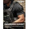CQR Men’s Polo Shirts, Tactical Short Sleeve Golf Performance Shirts, Lightweight Dry Fit UPF 50+ Pique(Frost Essential Black)