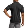CQR Men’s Polo Shirts, Tactical Short Sleeve Golf Performance Shirts, Lightweight Dry Fit UPF 50+ Pique(Frost Essential Black)