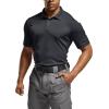 CQR Men’s Polo Shirts, Tactical Short Sleeve Golf Performance Shirts, Lightweight Dry Fit UPF 50+ Pique(Frost Essential Charcoal)