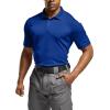 CQR Men’s Polo Shirts, Tactical Short Sleeve Golf Performance Shirts, Lightweight Dry Fit UPF 50+ Pique(Frost Essential Cobalt Blue)