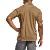 CQR Men’s Polo Shirts, Tactical Short Sleeve Golf Performance Shirts, Lightweight Dry Fit UPF 50+ Pique(Frost Essential Coyote)