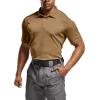 CQR Men’s Polo Shirts, Tactical Short Sleeve Golf Performance Shirts, Lightweight Dry Fit UPF 50+ Pique(Frost Essential Coyote)