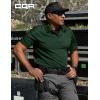 CQR Men’s Polo Shirts, Tactical Short Sleeve Golf Performance Shirts, Lightweight Dry Fit UPF 50+ Pique(Frost Essential Jade Green)