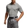 CQR Men’s Polo Shirts, Tactical Short Sleeve Golf Performance Shirts, Lightweight Dry Fit UPF 50+ Pique(Frost Essential Light Grey)