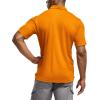 CQR Men’s Polo Shirts, Tactical Short Sleeve Golf Performance Shirts, Lightweight Dry Fit UPF 50+ Pique(Frost Essential Orange)