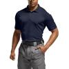 CQR Men’s Polo Shirts, Tactical Short Sleeve Golf Performance Shirts, Lightweight Dry Fit UPF 50+ Pique(Frost Essential Police Navy)