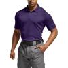 CQR Men’s Polo Shirts, Tactical Short Sleeve Golf Performance Shirts, Lightweight Dry Fit UPF 50+ Pique(Frost Essential Purple)