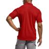 CQR Men’s Polo Shirts, Tactical Short Sleeve Golf Performance Shirts, Lightweight Dry Fit UPF 50+ Pique(Frost Essential Red)