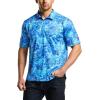 CQR Men’s Polo Shirts, Tactical Short Sleeve Golf Performance Shirts, Lightweight Dry Fit UPF 50+ Pique(Frost Essential Reef)