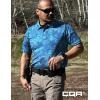 CQR Men’s Polo Shirts, Tactical Short Sleeve Golf Performance Shirts, Lightweight Dry Fit UPF 50+ Pique(Frost Essential Reef)