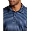 CQR Men’s Polo Shirts, Tactical Short Sleeve Golf Performance Shirts, Lightweight Dry Fit UPF 50+ Pique(Frost Essential Stripe Navy)