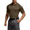 CQR Men’s Polo Shirts, Tactical Short Sleeve Golf Performance Shirts, Lightweight Dry Fit UPF 50+ Pique(Frost Essential Tundra)