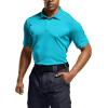 CQR Men’s Polo Shirts, Tactical Short Sleeve Golf Performance Shirts, Lightweight Dry Fit UPF 50+ Pique(Frost Essential Turquoise)