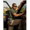 CQR Men’s Polo Shirts, Tactical Short Sleeve Golf Performance Shirts, Lightweight Dry Fit UPF 50+ Pique(Frost Pro Army Green)