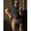 CQR Men’s Polo Shirts, Tactical Short Sleeve Golf Performance Shirts, Lightweight Dry Fit UPF 50+ Pique(Frost Pro Black)