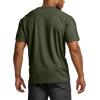 CQR Men’s Polo Shirts, Tactical Short Sleeve Golf Performance Shirts, Lightweight Dry Fit UPF 50+ Pique(Frost Pro Crewneck Army Green)