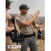 CQR Men’s Polo Shirts, Tactical Short Sleeve Golf Performance Shirts, Lightweight Dry Fit UPF 50+ Pique(Frost Pro Crewneck Khaki)