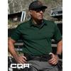 CQR Men’s Polo Shirts, Tactical Short Sleeve Golf Performance Shirts, Lightweight Dry Fit UPF 50+ Pique(Frost Pro Dark Green)
