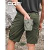 CQR Men’s Quick Dry Stretch Hiking Cargo Shorts, Lightweight Water Resistant Tactical Casual, Golf & Outdoor with Pockets(Rocky Fuscous Green)