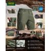 CQR Men’s Quick Dry Stretch Hiking Cargo Shorts, Lightweight Water Resistant Tactical Casual, Golf & Outdoor with Pockets(Rocky Fuscous Green)