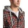 CQR Men’s Quilted Lined Flannel Hooded Shirt Jacket, Soft Warm Long Sleeve Outdoor Cotton Plaid Shirt Jackets(Quilted Lined Burnt Larch)