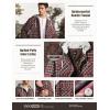CQR Men’s Quilted Lined Flannel Hooded Shirt Jacket, Soft Warm Long Sleeve Outdoor Cotton Plaid Shirt Jackets(Quilted Lined Burnt Larch)