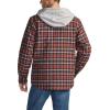 CQR Men’s Quilted Lined Flannel Hooded Shirt Jacket, Soft Warm Long Sleeve Outdoor Cotton Plaid Shirt Jackets(Quilted Lined Burnt Larch)