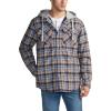 CQR Men’s Quilted Lined Flannel Hooded Shirt Jacket, Soft Warm Long Sleeve Outdoor Cotton Plaid Shirt Jackets(Quilted Lined Cliff Hanger)