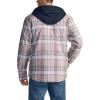 CQR Men’s Quilted Lined Flannel Hooded Shirt Jacket, Soft Warm Long Sleeve Outdoor Cotton Plaid Shirt Jackets(Quilted Lined Cloudy Home)