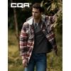 CQR Men’s Quilted Lined Flannel Hooded Shirt Jacket, Soft Warm Long Sleeve Outdoor Cotton Plaid Shirt Jackets(Quilted Lined Folk Tale)