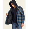 CQR Men’s Quilted Lined Flannel Hooded Shirt Jacket, Soft Warm Long Sleeve Outdoor Cotton Plaid Shirt Jackets(Quilted Lined Full Zip River Plaid)