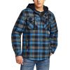 CQR Men’s Quilted Lined Flannel Hooded Shirt Jacket, Soft Warm Long Sleeve Outdoor Cotton Plaid Shirt Jackets(Quilted Lined Full Zip River Plaid)