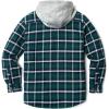 CQR Men’s Quilted Lined Flannel Hooded Shirt Jacket, Soft Warm Long Sleeve Outdoor Cotton Plaid Shirt Jackets(Quilted Lined Green Ombre)