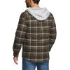 CQR Men’s Quilted Lined Flannel Hooded Shirt Jacket, Soft Warm Long Sleeve Outdoor Cotton Plaid Shirt Jackets(Quilted Lined Hickory Green)