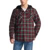 CQR Men’s Quilted Lined Flannel Hooded Shirt Jacket, Soft Warm Long Sleeve Outdoor Cotton Plaid Shirt Jackets(Quilted Lined Holiday Mood)