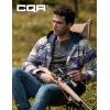 CQR Men’s Quilted Lined Flannel Hooded Shirt Jacket, Soft Warm Long Sleeve Outdoor Cotton Plaid Shirt Jackets(Quilted Lined Sedimentary Blue)