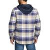 CQR Men’s Quilted Lined Flannel Hooded Shirt Jacket, Soft Warm Long Sleeve Outdoor Cotton Plaid Shirt Jackets(Quilted Lined Sedimentary Blue)