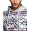 CQR Men’s Quilted Lined Flannel Hooded Shirt Jacket, Soft Warm Long Sleeve Outdoor Cotton Plaid Shirt Jackets(Quilted Lined Wild Rice)