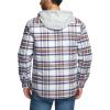 CQR Men’s Quilted Lined Flannel Hooded Shirt Jacket, Soft Warm Long Sleeve Outdoor Cotton Plaid Shirt Jackets(Quilted Lined Wild Rice)