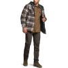 CQR Men’s Quilted Lined Flannel Hooded Shirt Jacket, Soft Warm Long Sleeve Outdoor Cotton Plaid Shirt Jackets(Stealth Aged Barrel)