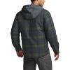 CQR Men’s Quilted Lined Flannel Hooded Shirt Jacket, Soft Warm Long Sleeve Outdoor Cotton Plaid Shirt Jackets(Stealth Amazon Grey)
