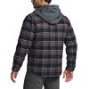 CQR Men’s Quilted Lined Flannel Hooded Shirt Jacket, Soft Warm Long Sleeve Outdoor Cotton Plaid Shirt Jackets(Stealth Coal Miner)