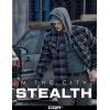 CQR Men’s Quilted Lined Flannel Hooded Shirt Jacket, Soft Warm Long Sleeve Outdoor Cotton Plaid Shirt Jackets(Stealth Coal Miner)