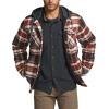 CQR Men’s Quilted Lined Flannel Hooded Shirt Jacket, Soft Warm Long Sleeve Outdoor Cotton Plaid Shirt Jackets(Stealth Folk Tale)