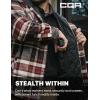 CQR Men’s Quilted Lined Flannel Hooded Shirt Jacket, Soft Warm Long Sleeve Outdoor Cotton Plaid Shirt Jackets(Stealth Folk Tale)